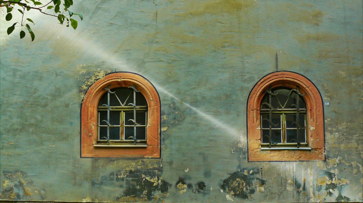 Two windows from an exterior of a building