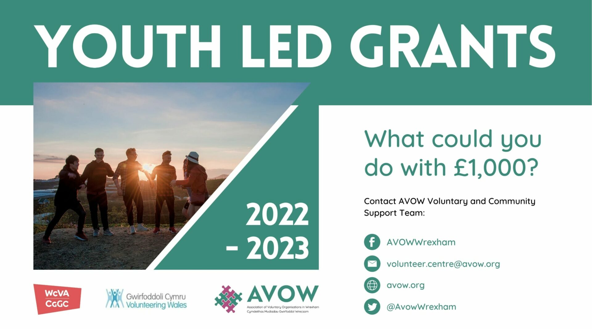 A poster for youth led grants.