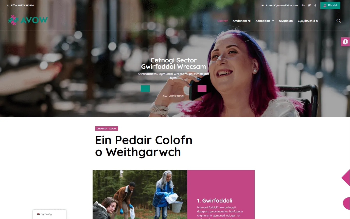 A picture of the main page of the website