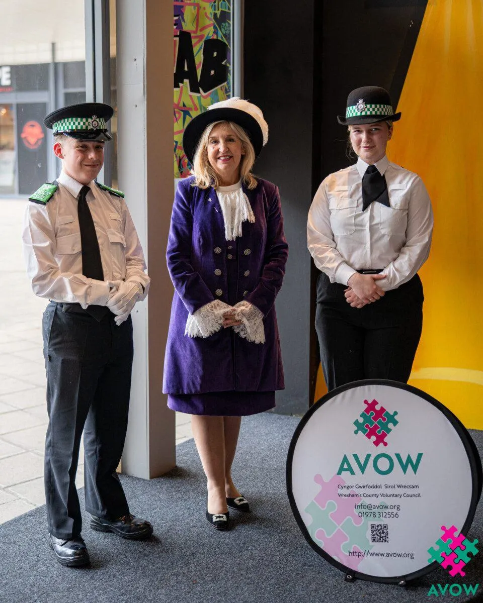High Sheriff Julie Gillbanks (2025-2026) and her escorts, Harry and Angharad
