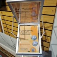 Close-up of Sexual Health Testing Stand