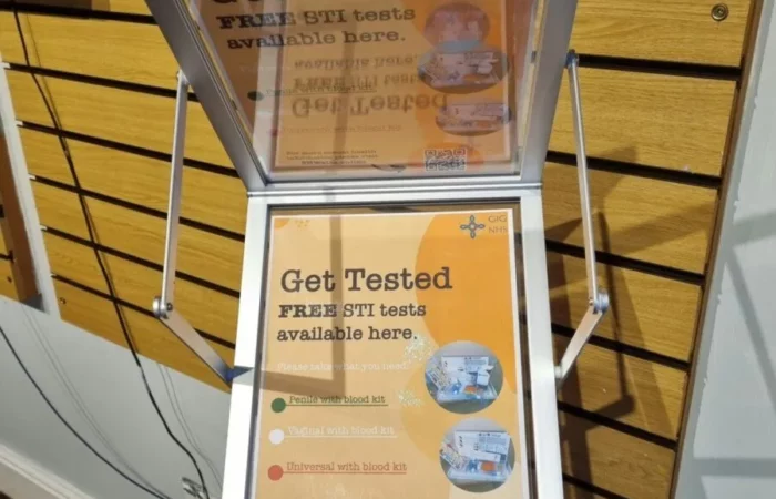 Close-up of Sexual Health Testing Stand