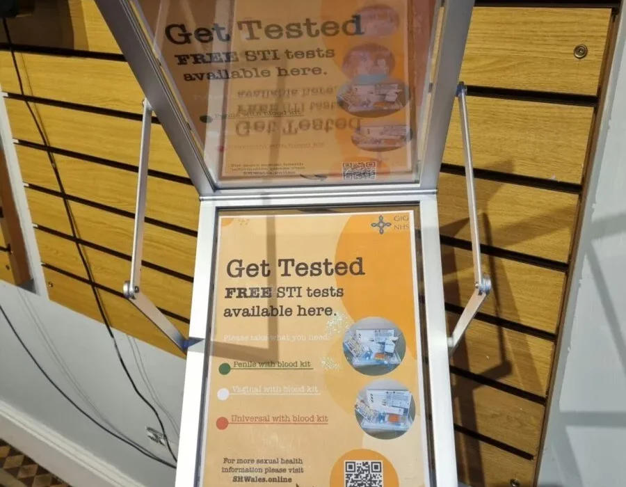Close-up of Sexual Health Testing Stand
