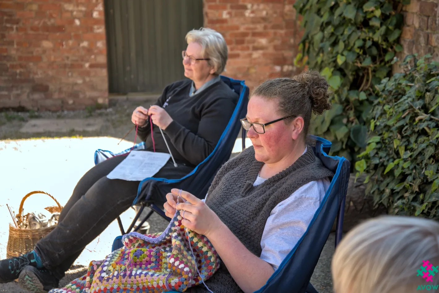 Intergenerational Week - Erddig - People Crochetting