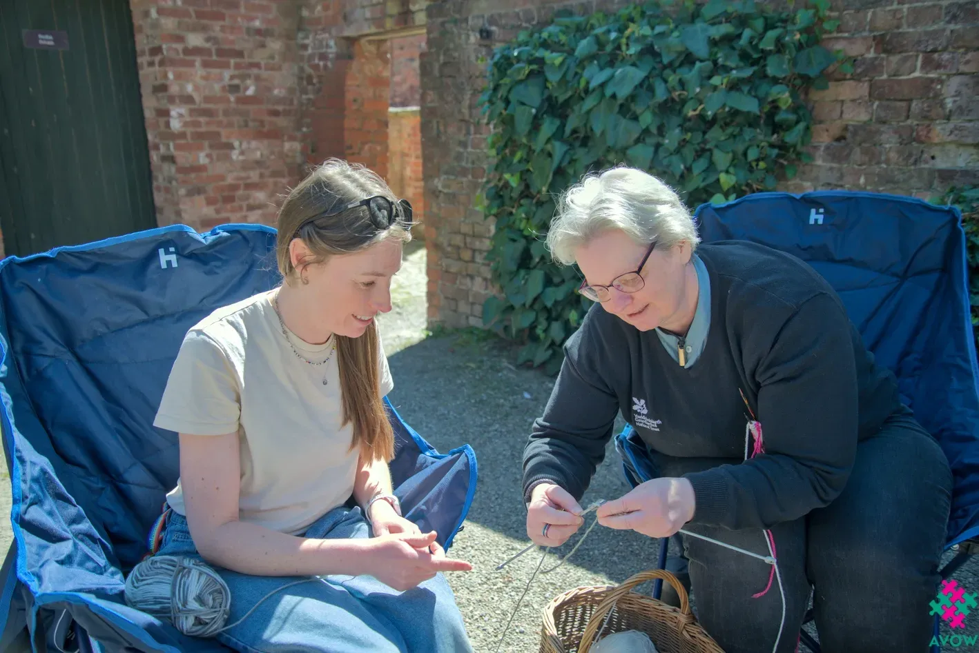 Intergenerational Week - Erddig - People Helping Other Learn Crochet