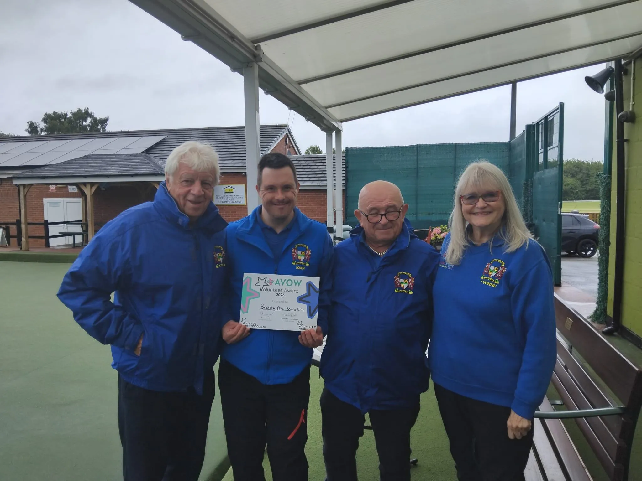 Bradley Bowling Club Volunteer Recognition Certificate